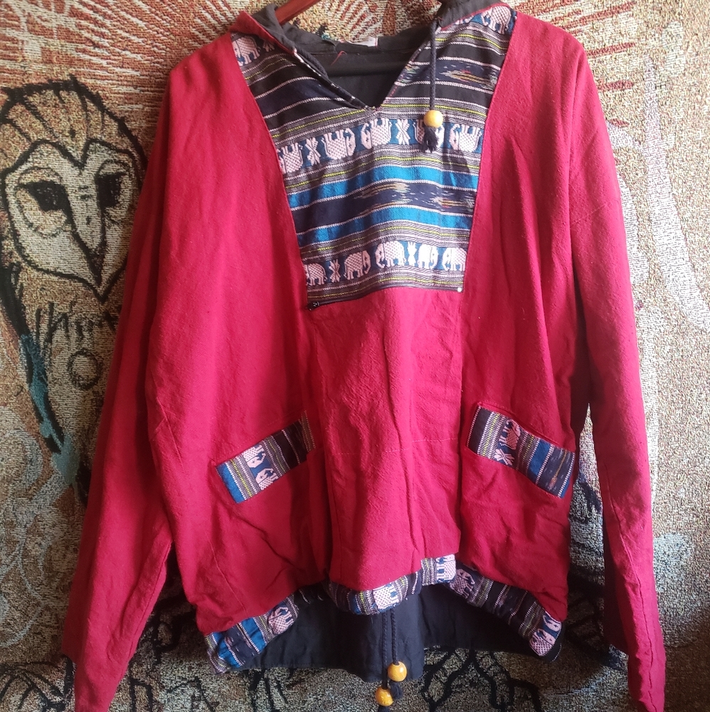 100% cotton elephant patterned hoodie